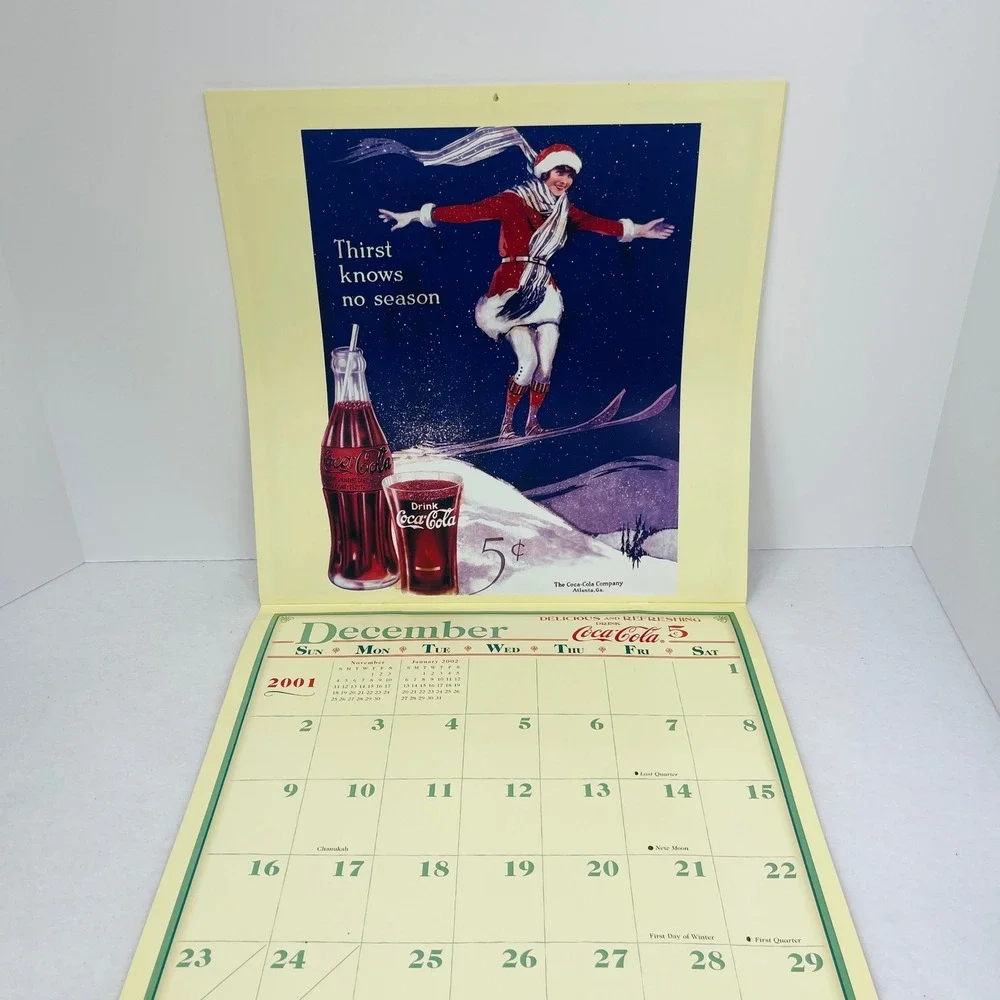Coca-Cola Calendar 2001 Vintage Art Archives AMCAL Collectible Advertising Red